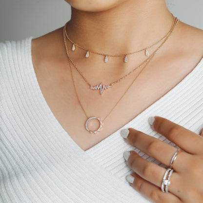 0.23 TCW Round Moissanite Diamond Pendant Necklace in Solid Gold 1