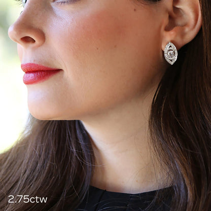 1.50 TCW Round Cut Moissanite Evil Eye Stud Earrings in Gold 4