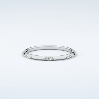 0.09 TCW Round Shaped Moissanite Wedding Band 13
