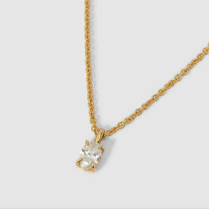 0.75 CT Oval Shaped Solitaire Lab Grown Diamond Necklace