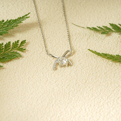 1.0 TCW Round Moissanite Diamond Unique Pendant Necklace in Solid Gold 2