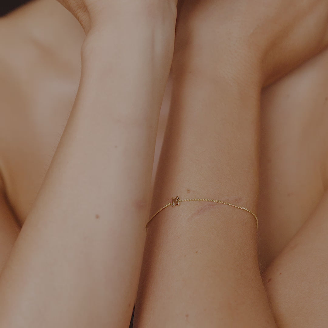 Puffed Letter Chain Bracelet