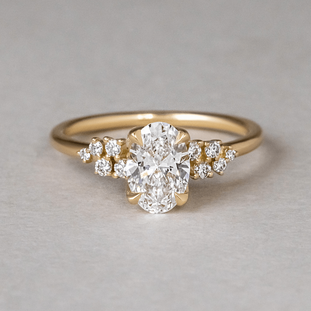 Marquise Shaped Three Stone Lab Grown Diamond Engagement Ring