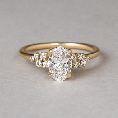 Marquise Shaped Three Stone Lab Grown Diamond Engagement Ring