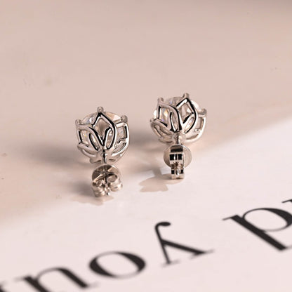 1.0 TCW Round Cut Moissanite Stud Earrings in Gold 3