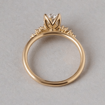 Marquise Shaped Three Stone Lab Grown Diamond Engagement Ring