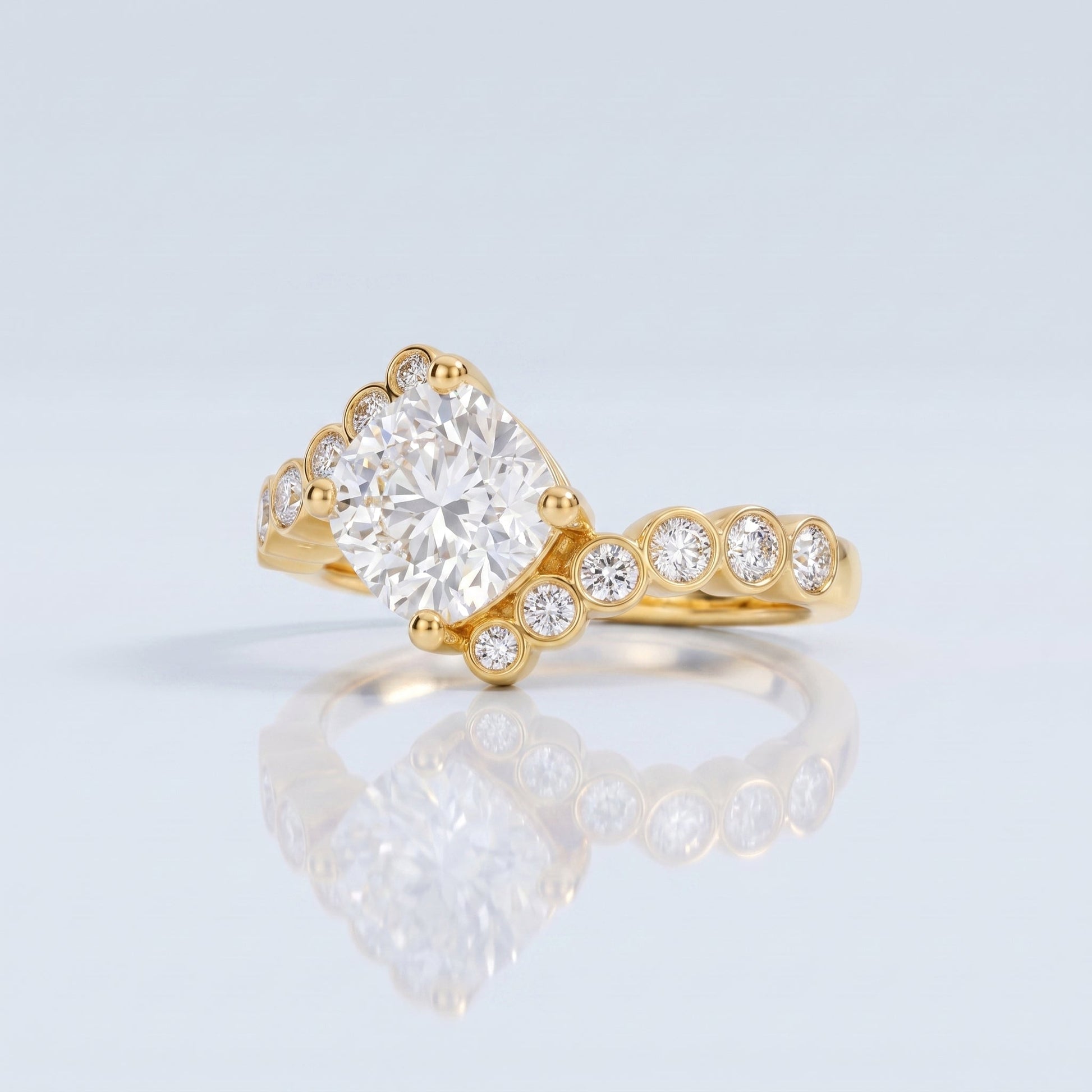Marquise Swirl Solitaire Engagement Ring – 1 CT Lab Grown Diamond