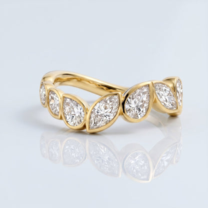 0.2 TCW Round Diamond Half Eternity DEF/VVS Lab Grown Wedding Band