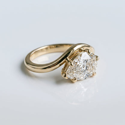 Marquise Swirl Solitaire Engagement Ring – 1 CT Lab Grown Diamond