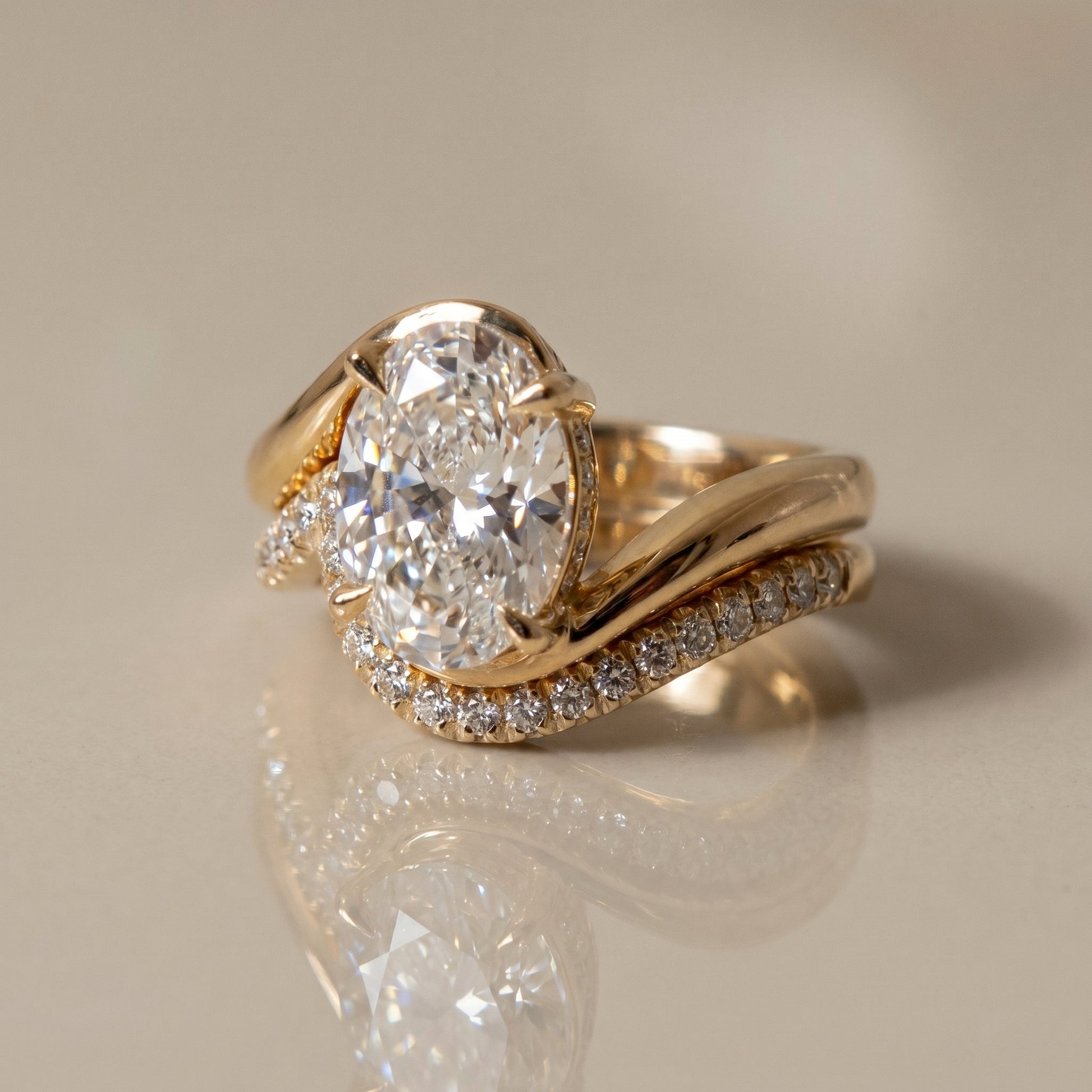 1.0 CT Round Solitaire Moissanite Diamond Bridal Ring Set