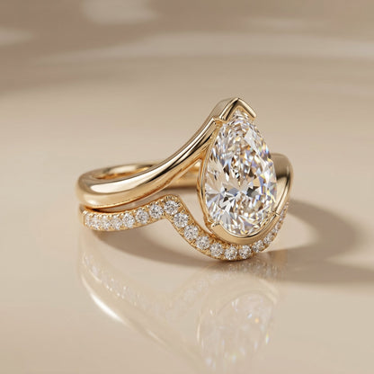 1.0 CT Round Solitaire Moissanite Diamond Bridal Ring Set