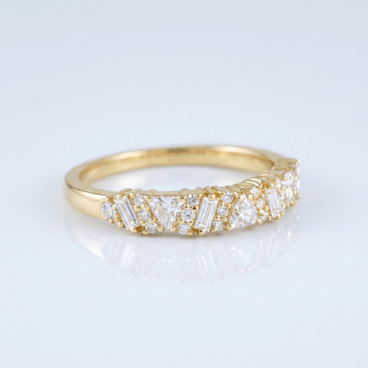 0.2 TCW Round Diamond Half Eternity DEF/VVS Lab Grown Wedding Band