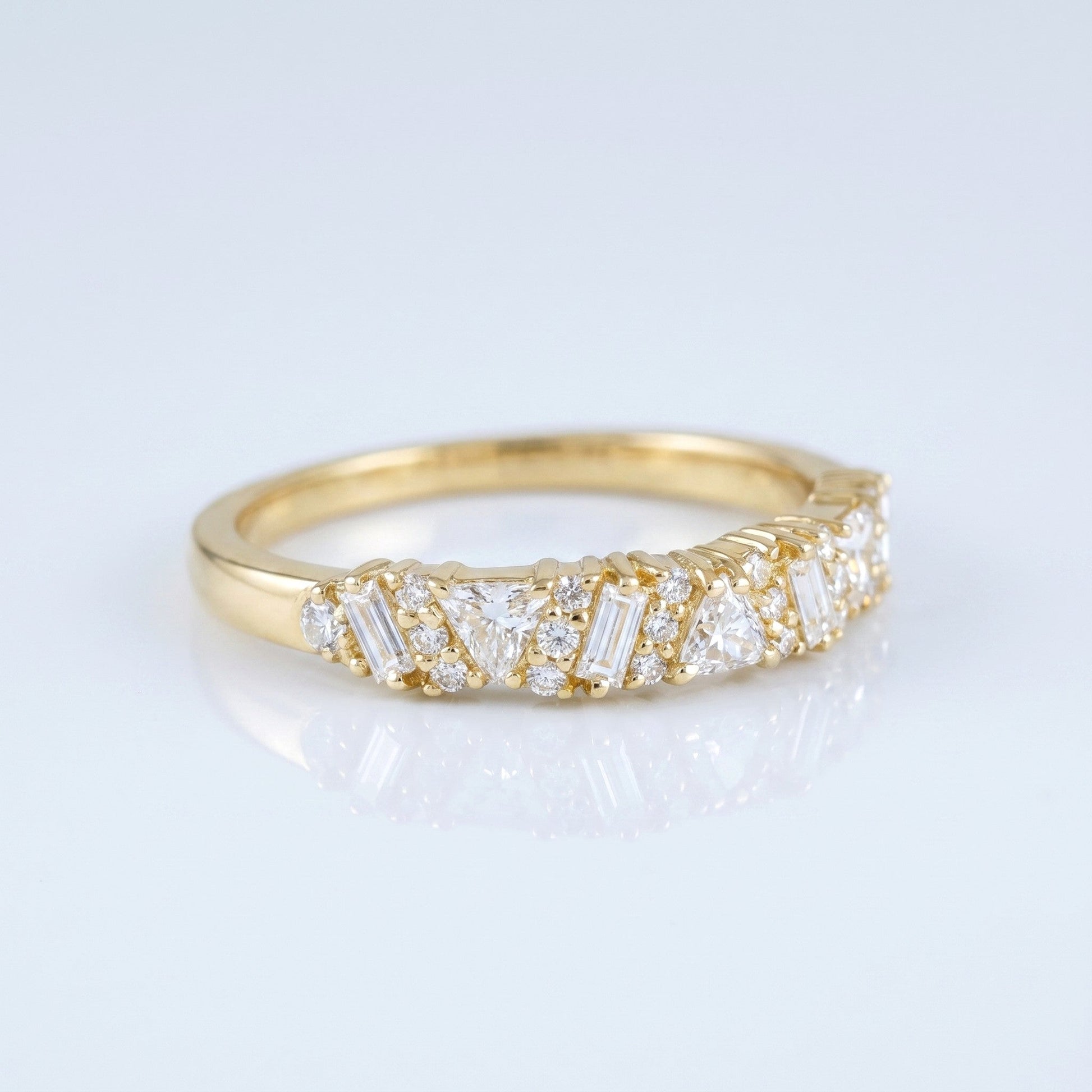 0.2 TCW Round Diamond Half Eternity DEF/VVS Lab Grown Wedding Band
