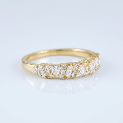 0.2 TCW Round Diamond Half Eternity DEF/VVS Lab Grown Wedding Band