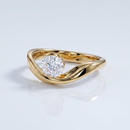 Marquise Swirl Solitaire Engagement Ring – 1 CT Lab Grown Diamond