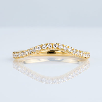 0.2 TCW Round Diamond Half Eternity DEF/VVS Lab Grown Wedding Band