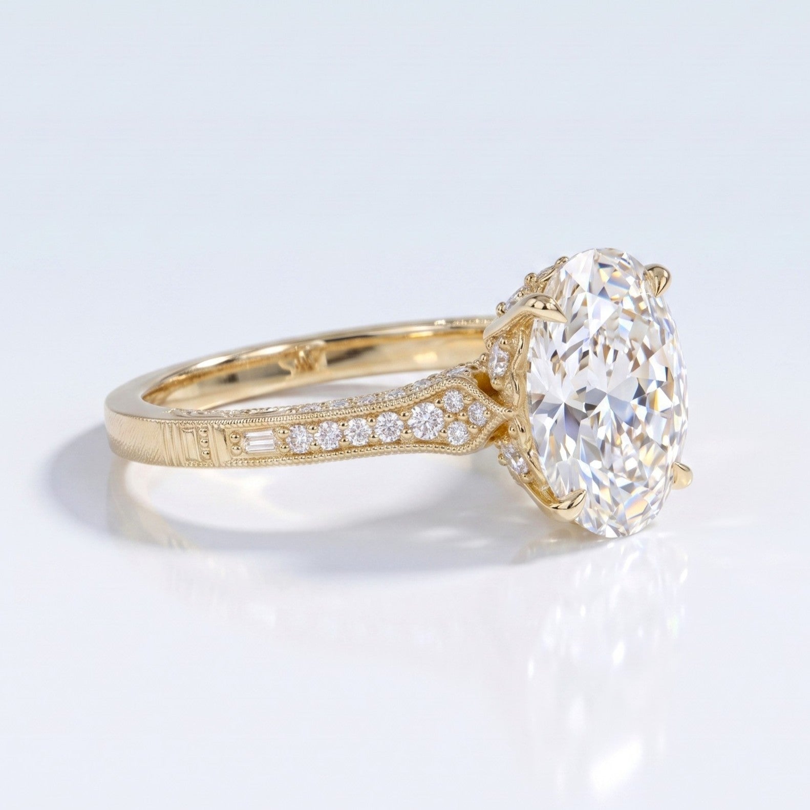 Marquise Swirl Solitaire Engagement Ring – 1 CT Lab Grown Diamond