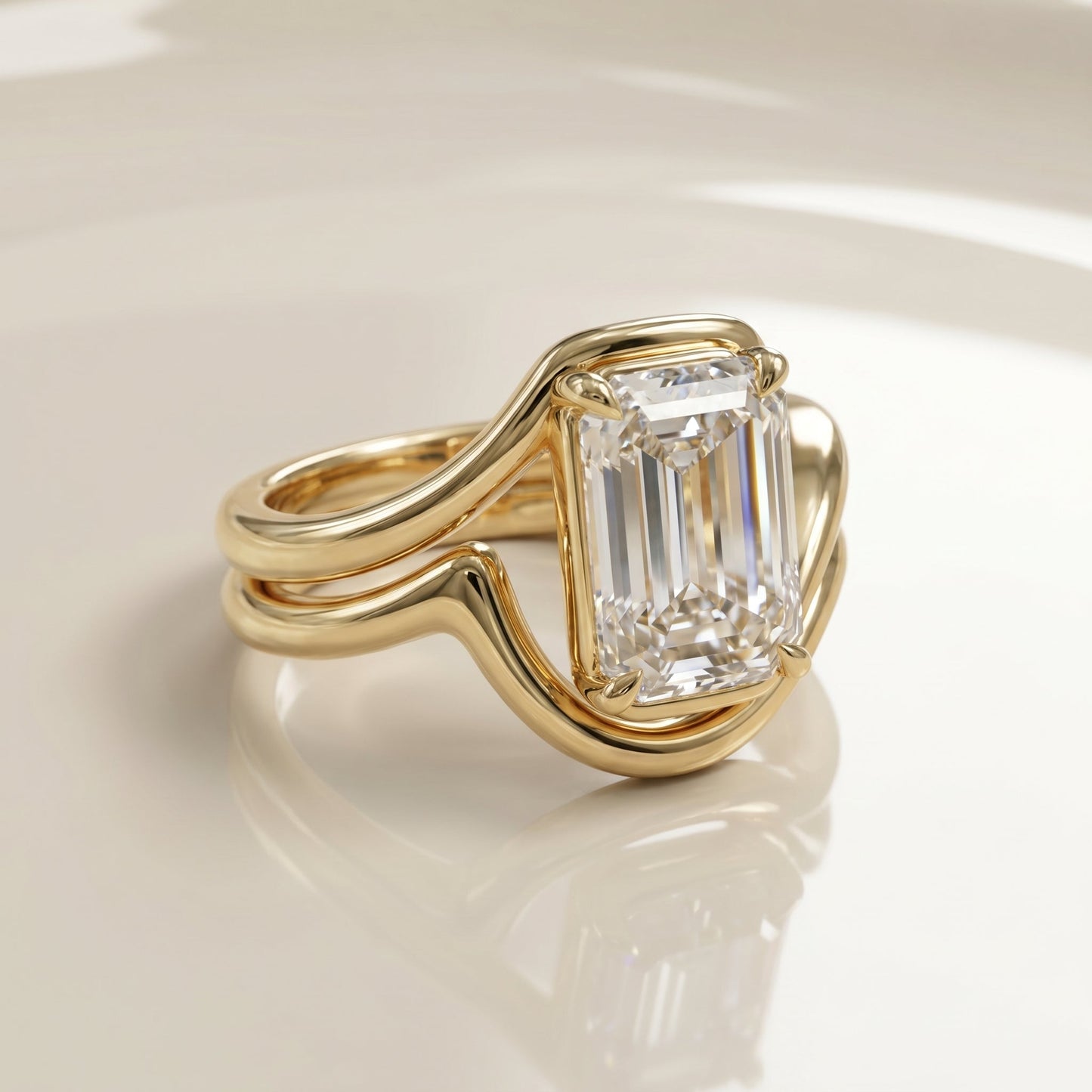 1.0 CT Round Solitaire Moissanite Diamond Bridal Ring Set