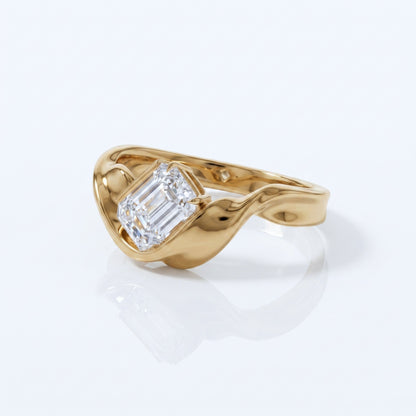 Marquise Swirl Solitaire Engagement Ring – 1 CT Lab Grown Diamond
