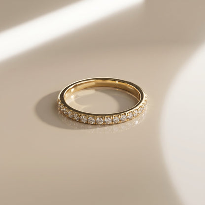 0.13 TCW Round Twisted DEF/VVS Lab Grown Diamond Wedding Band
