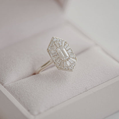 Marquise Shaped Three Stone Lab Grown Diamond Engagement Ring
