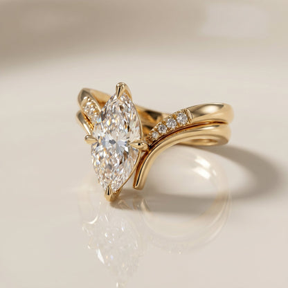 1.0 CT Round Solitaire Moissanite Diamond Bridal Ring Set