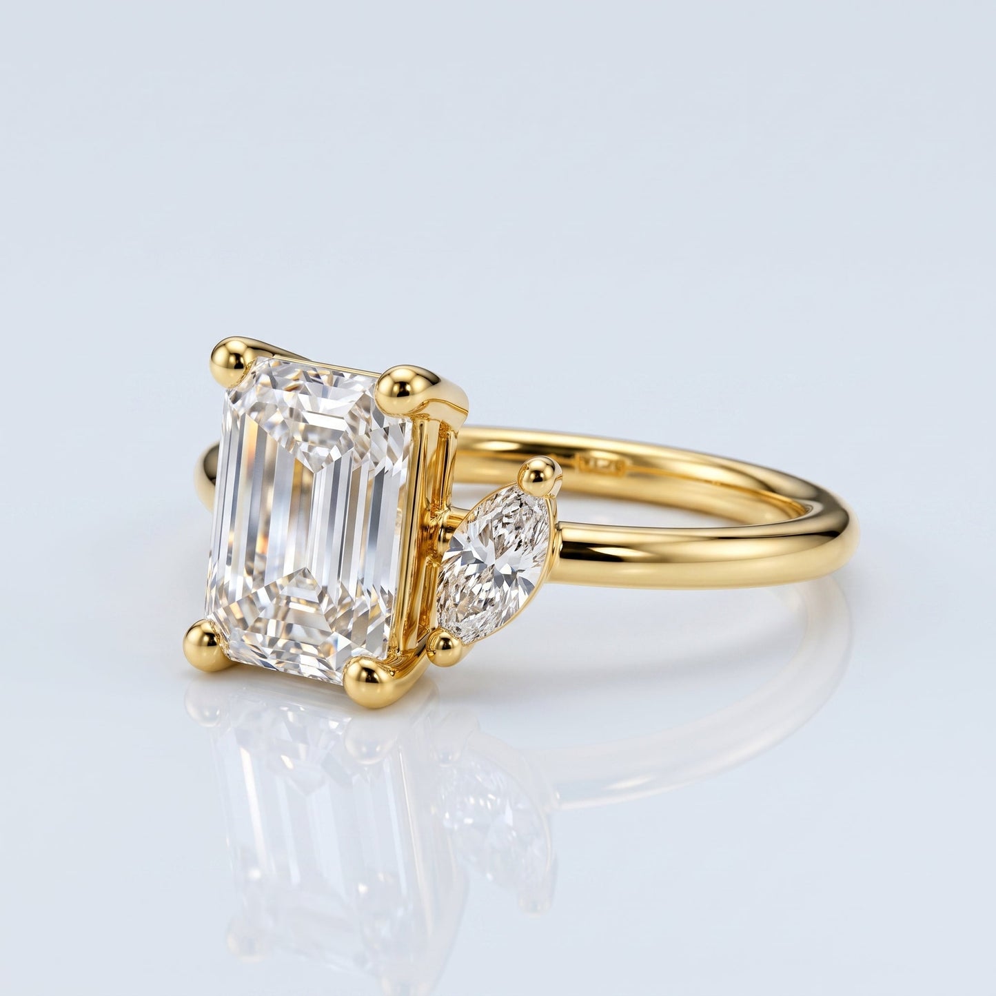 Marquise Swirl Solitaire Engagement Ring – 1 CT Lab Grown Diamond