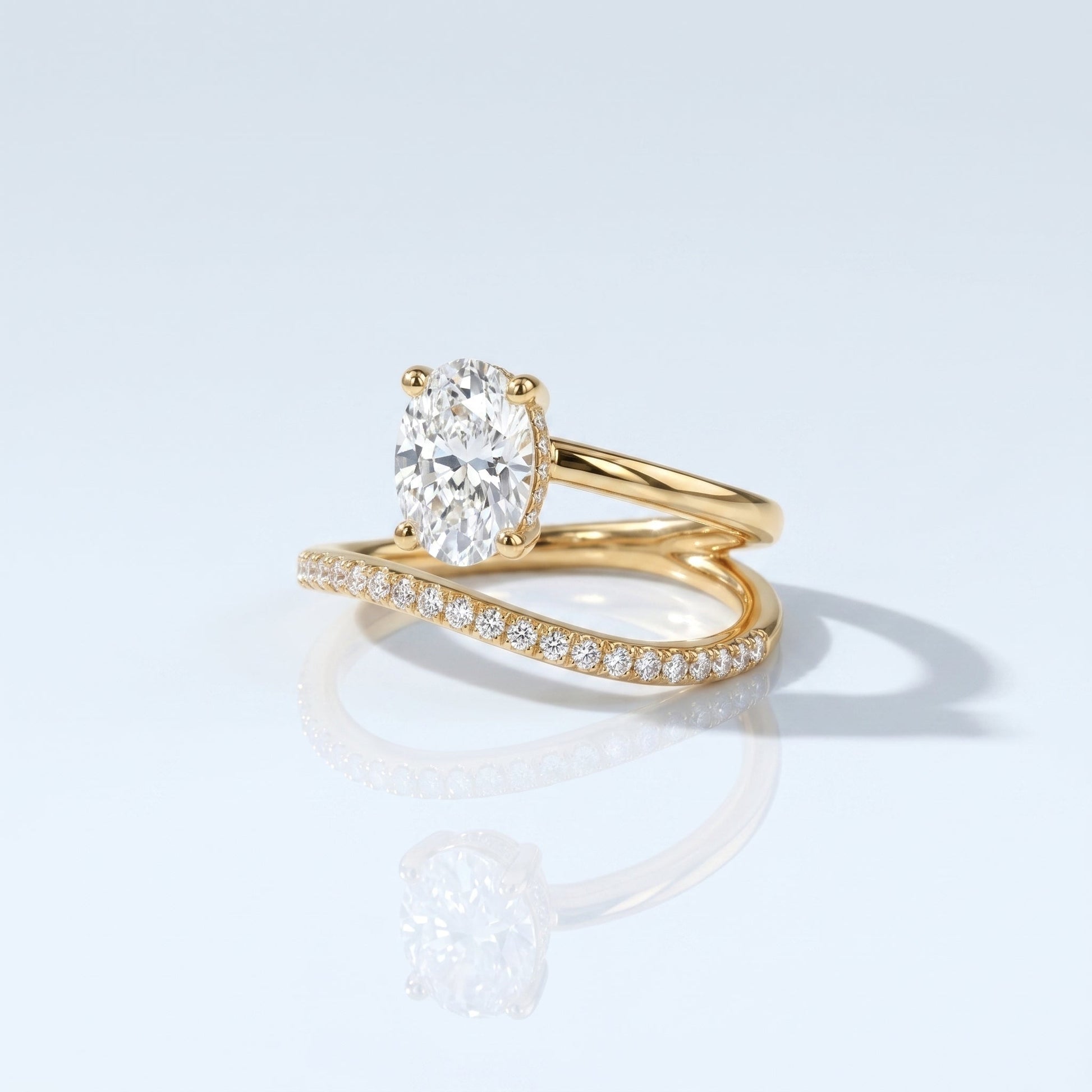 Marquise Swirl Solitaire Engagement Ring – 1 CT Lab Grown Diamond