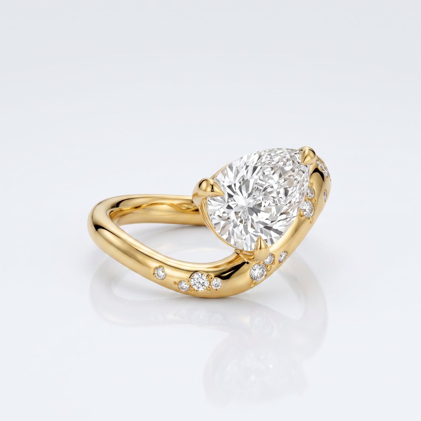 Marquise Swirl Solitaire Engagement Ring – 1 CT Lab Grown Diamond