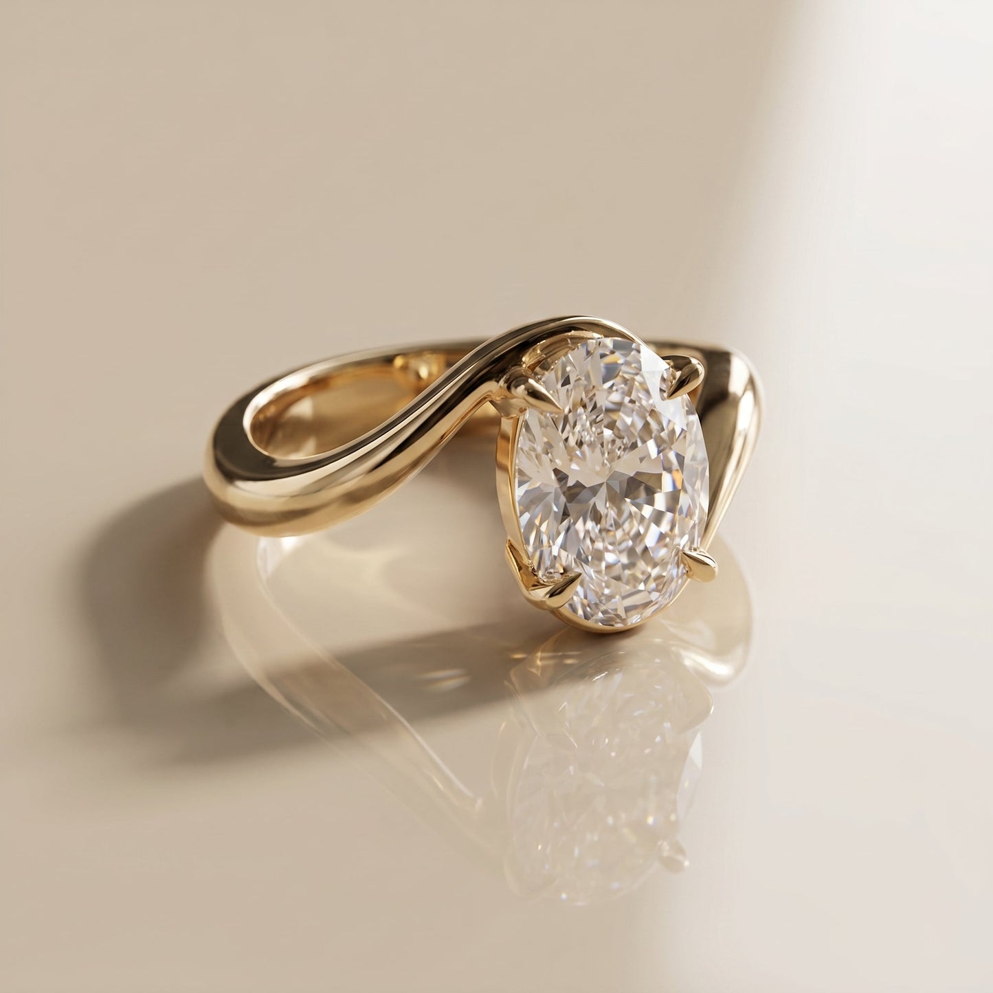 Oval Solitaire Engagement Ring – 2 CT Lab Grown Diamond