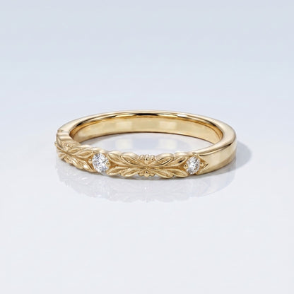 0.2 TCW Round Diamond Half Eternity DEF/VVS Lab Grown Wedding Band