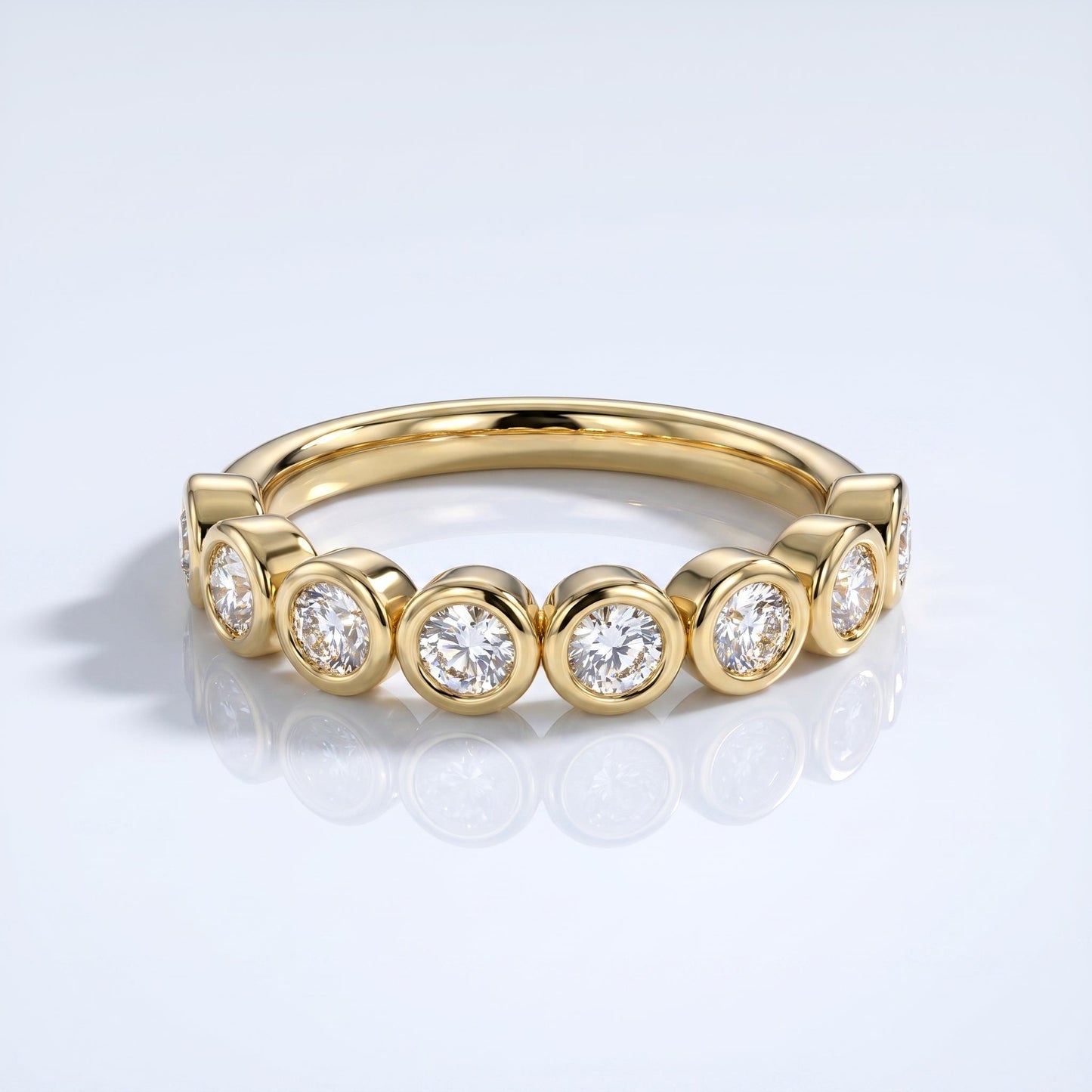 0.2 TCW Round Diamond Half Eternity DEF/VVS Lab Grown Wedding Band