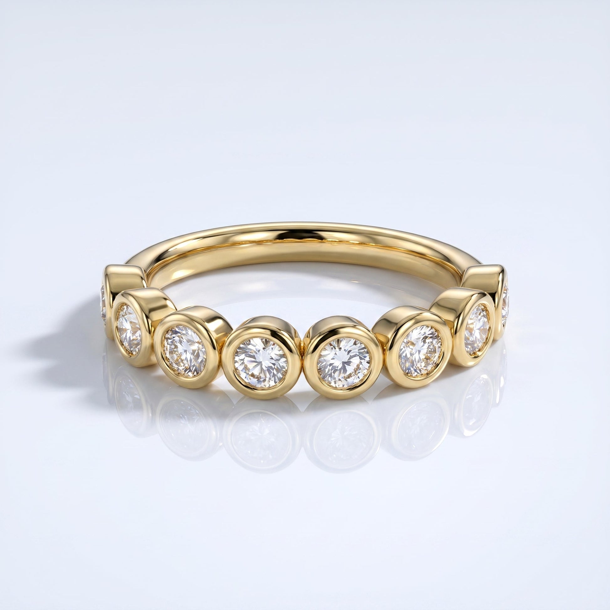 0.2 TCW Round Diamond Half Eternity DEF/VVS Lab Grown Wedding Band
