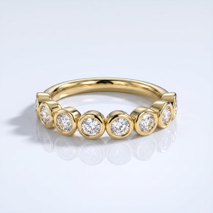 0.2 TCW Round Diamond Half Eternity DEF/VVS Lab Grown Wedding Band