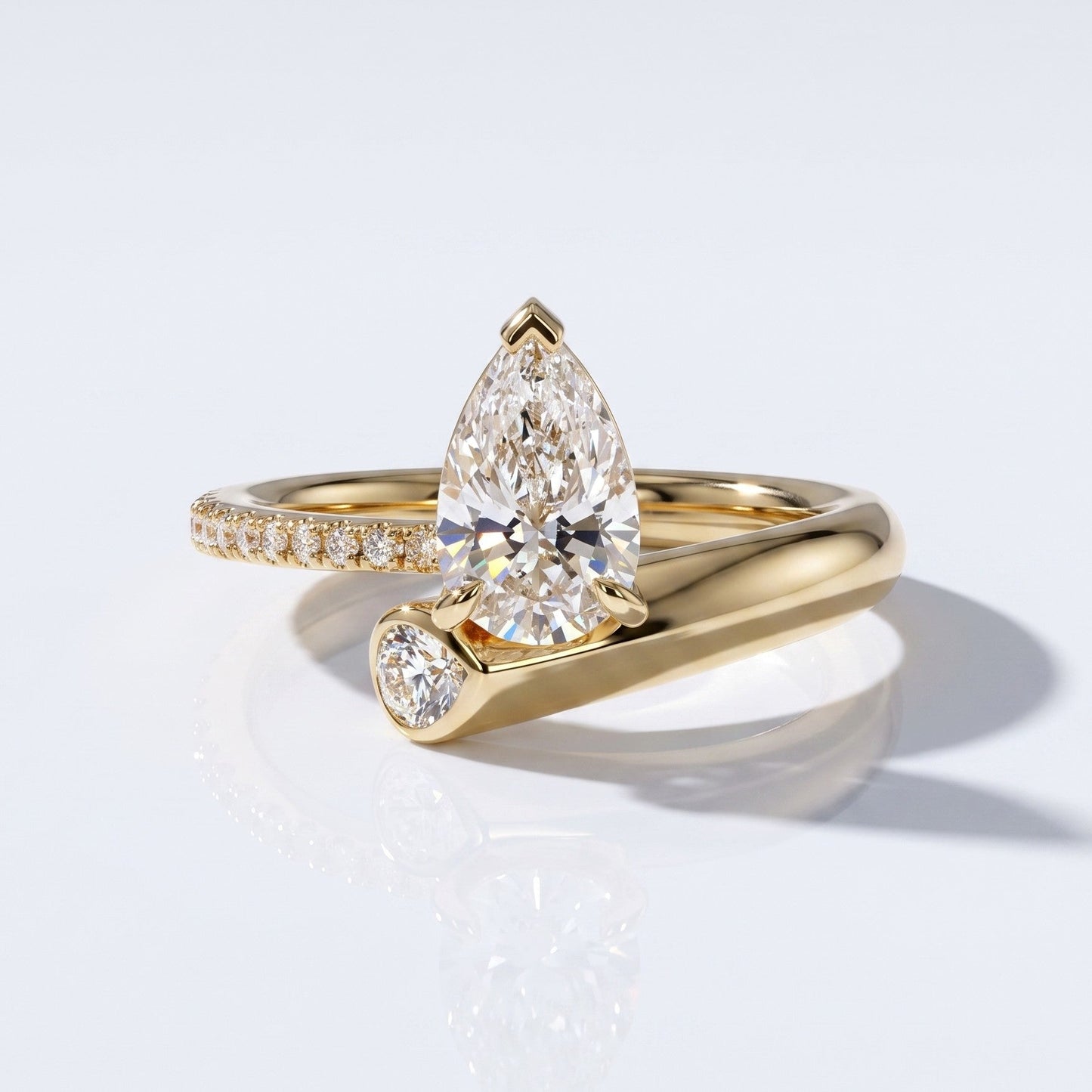 Marquise Swirl Solitaire Engagement Ring – 1 CT Lab Grown Diamond
