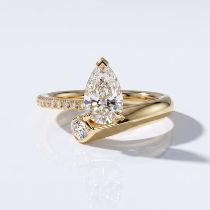 Marquise Swirl Solitaire Engagement Ring – 1 CT Lab Grown Diamond