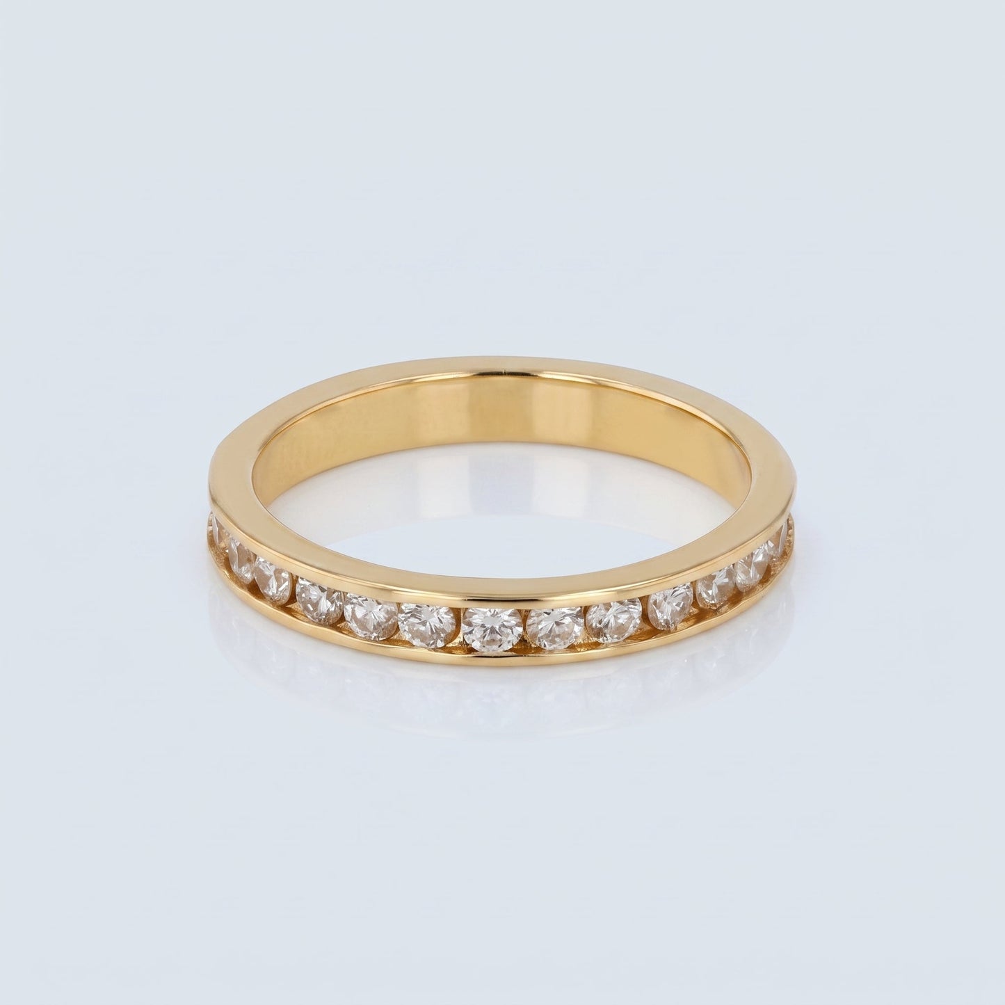 0.2 TCW Round Diamond Half Eternity DEF/VVS Lab Grown Wedding Band