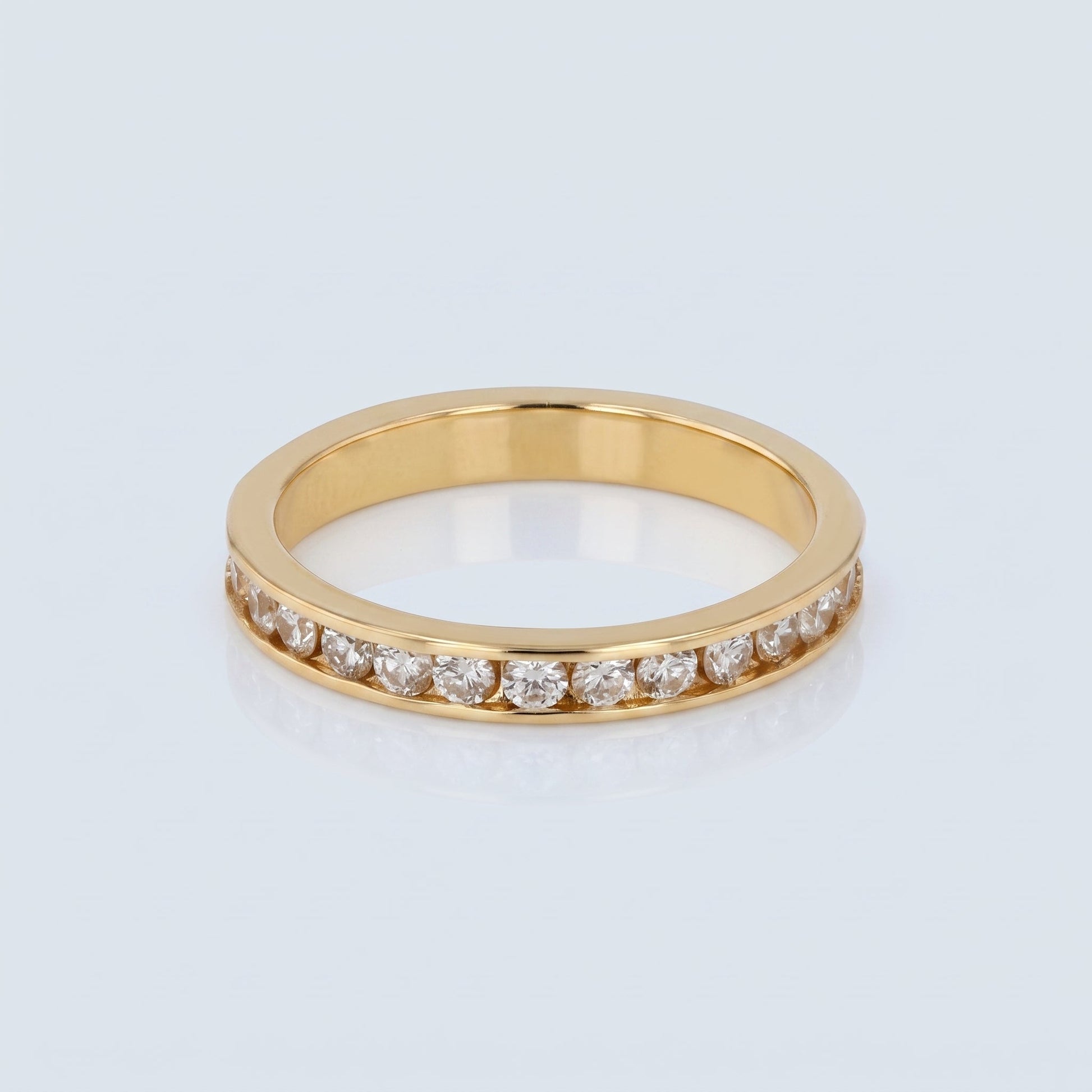 0.2 TCW Round Diamond Half Eternity DEF/VVS Lab Grown Wedding Band