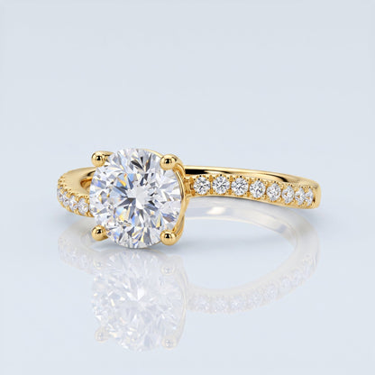 Marquise Swirl Solitaire Engagement Ring – 1 CT Lab Grown Diamond