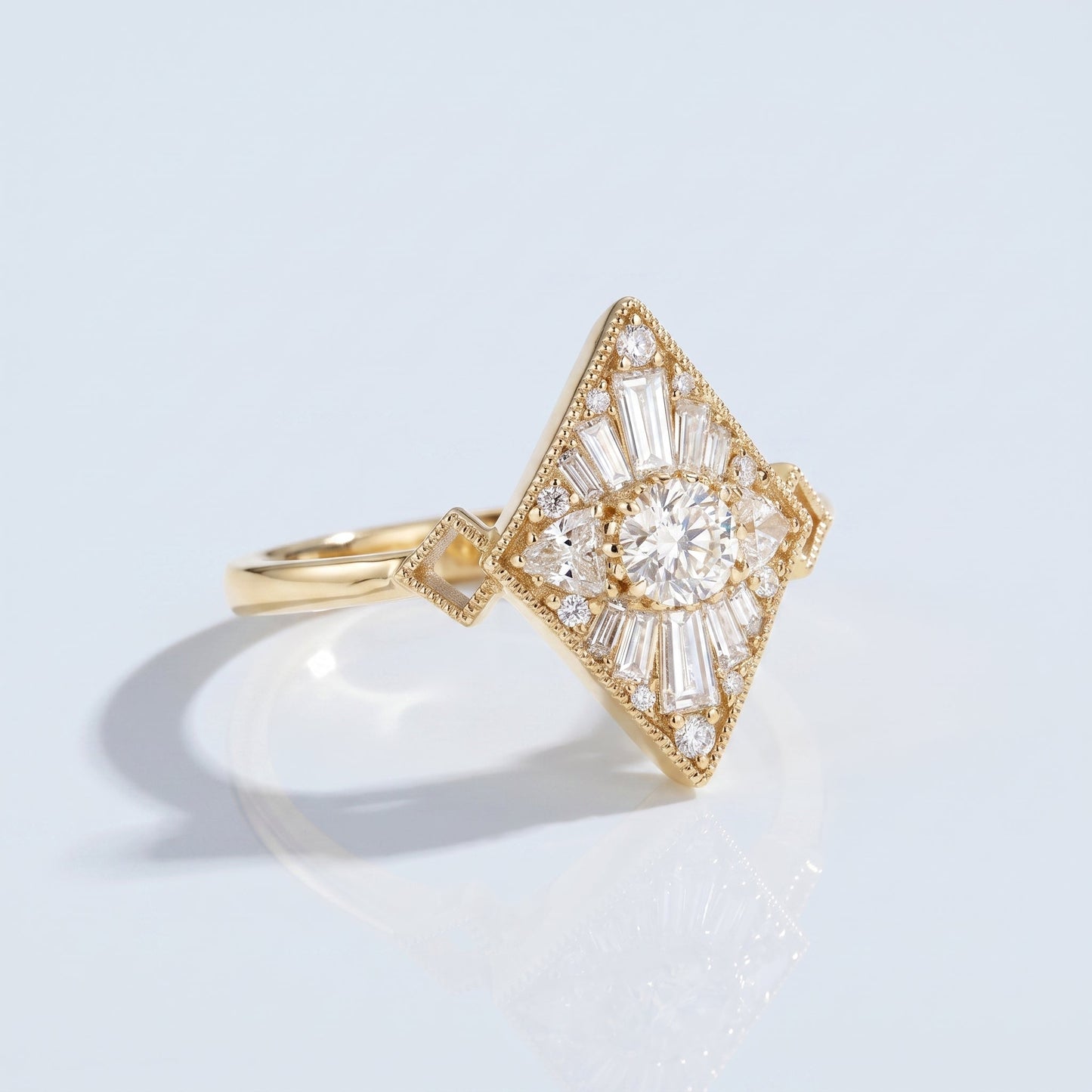 Marquise Swirl Solitaire Engagement Ring – 1 CT Lab Grown Diamond