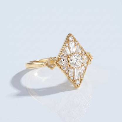 Marquise Swirl Solitaire Engagement Ring – 1 CT Lab Grown Diamond