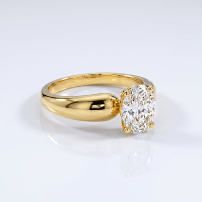 Marquise Swirl Solitaire Engagement Ring – 1 CT Lab Grown Diamond