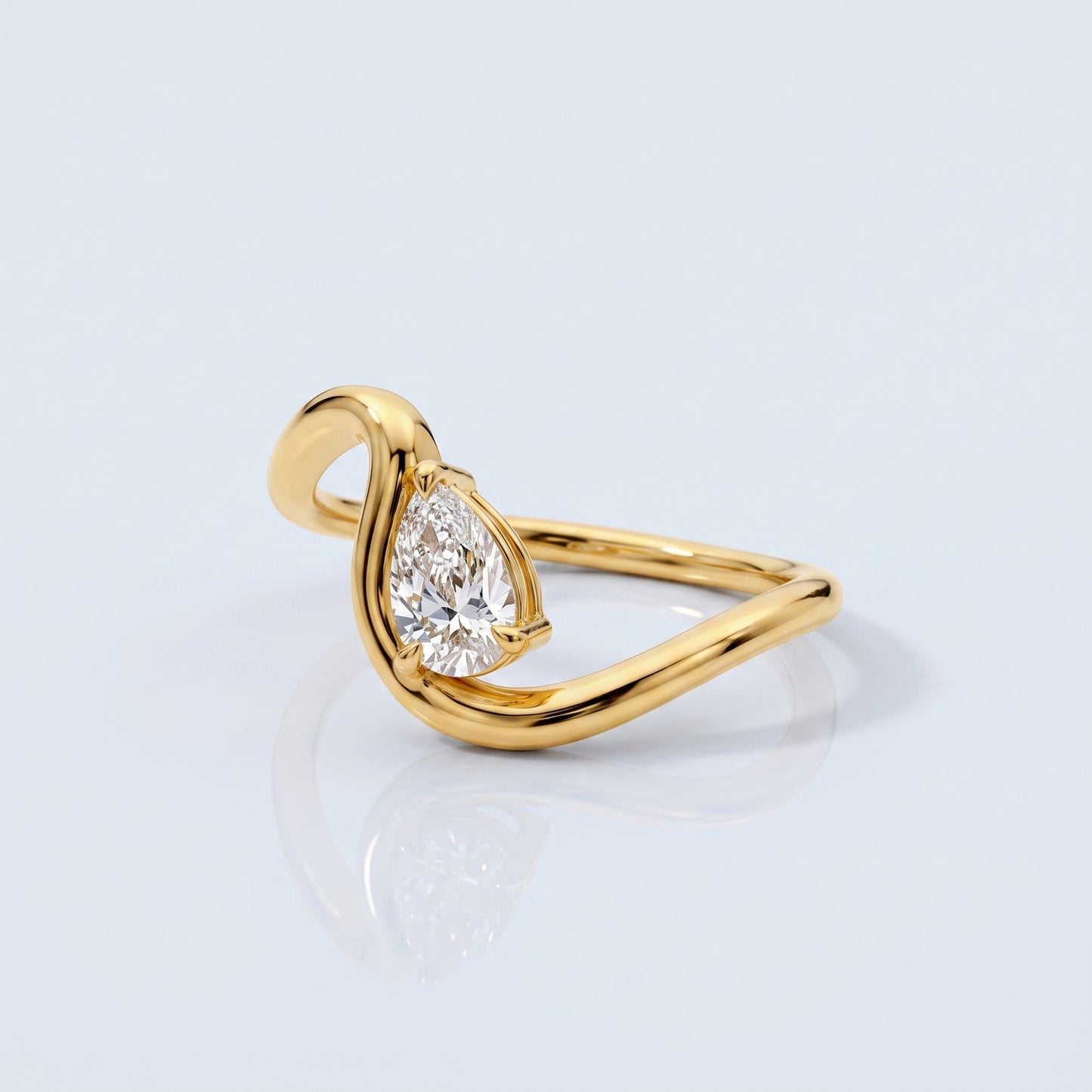 Marquise Swirl Solitaire Engagement Ring – 1 CT Lab Grown Diamond