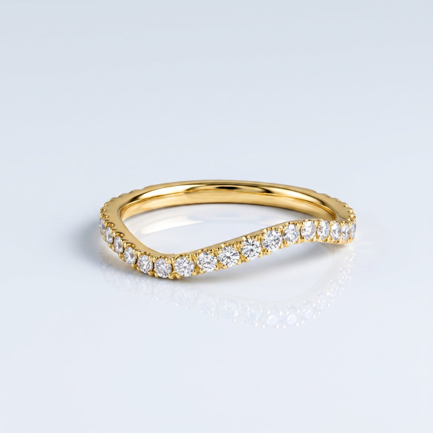 0.2 TCW Round Diamond Half Eternity DEF/VVS Lab Grown Wedding Band
