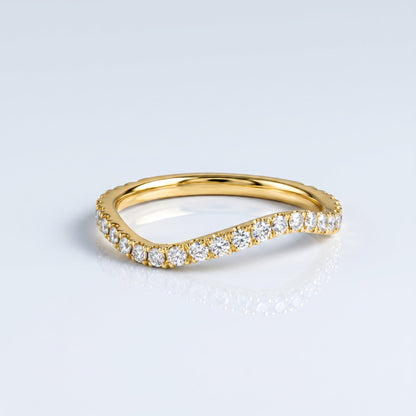 0.2 TCW Round Diamond Half Eternity DEF/VVS Lab Grown Wedding Band