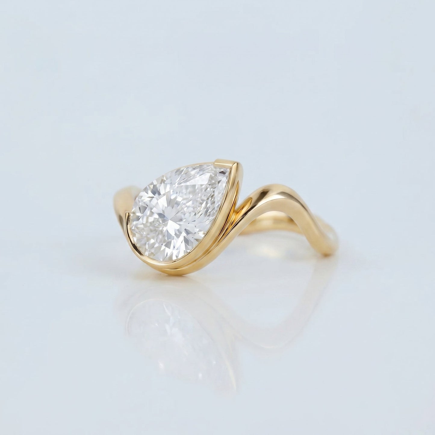 Marquise Swirl Solitaire Engagement Ring – 1 CT Lab Grown Diamond