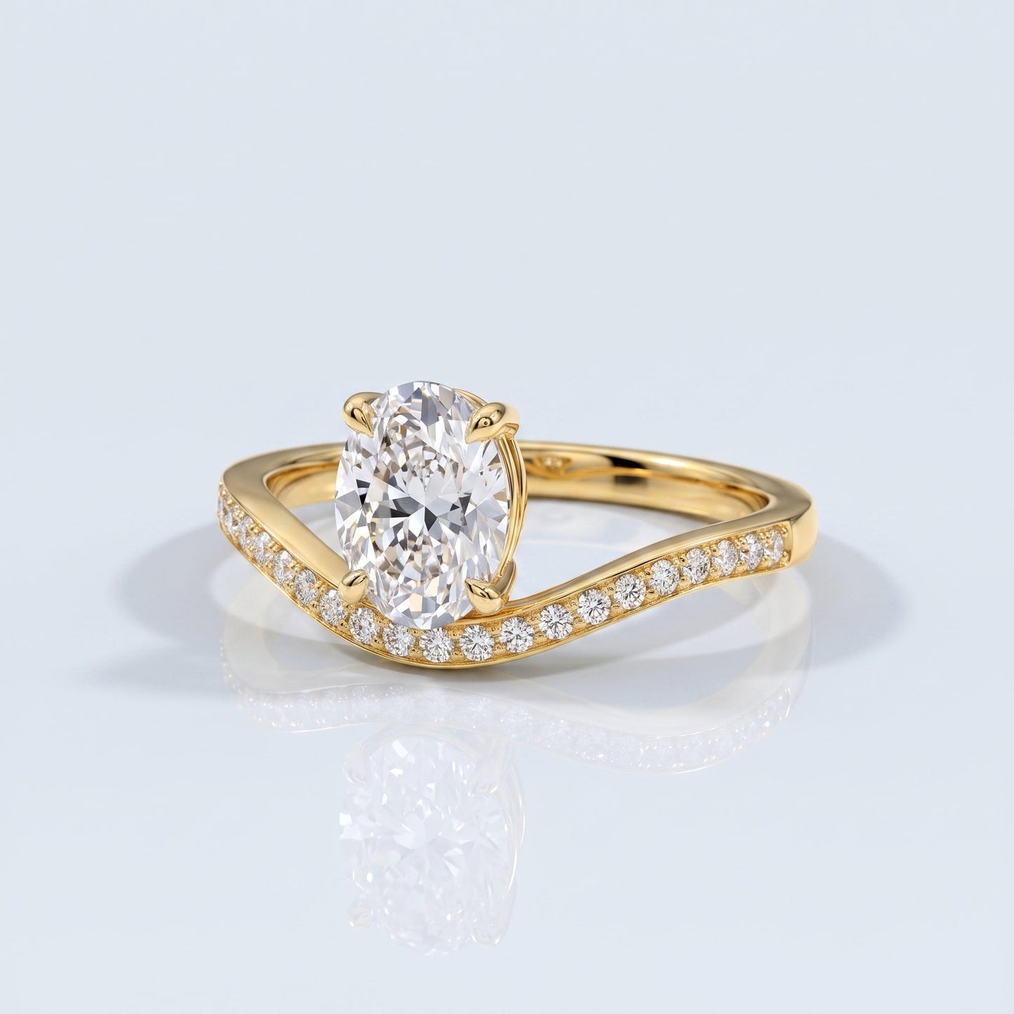 Marquise Swirl Solitaire Engagement Ring – 1 CT Lab Grown Diamond