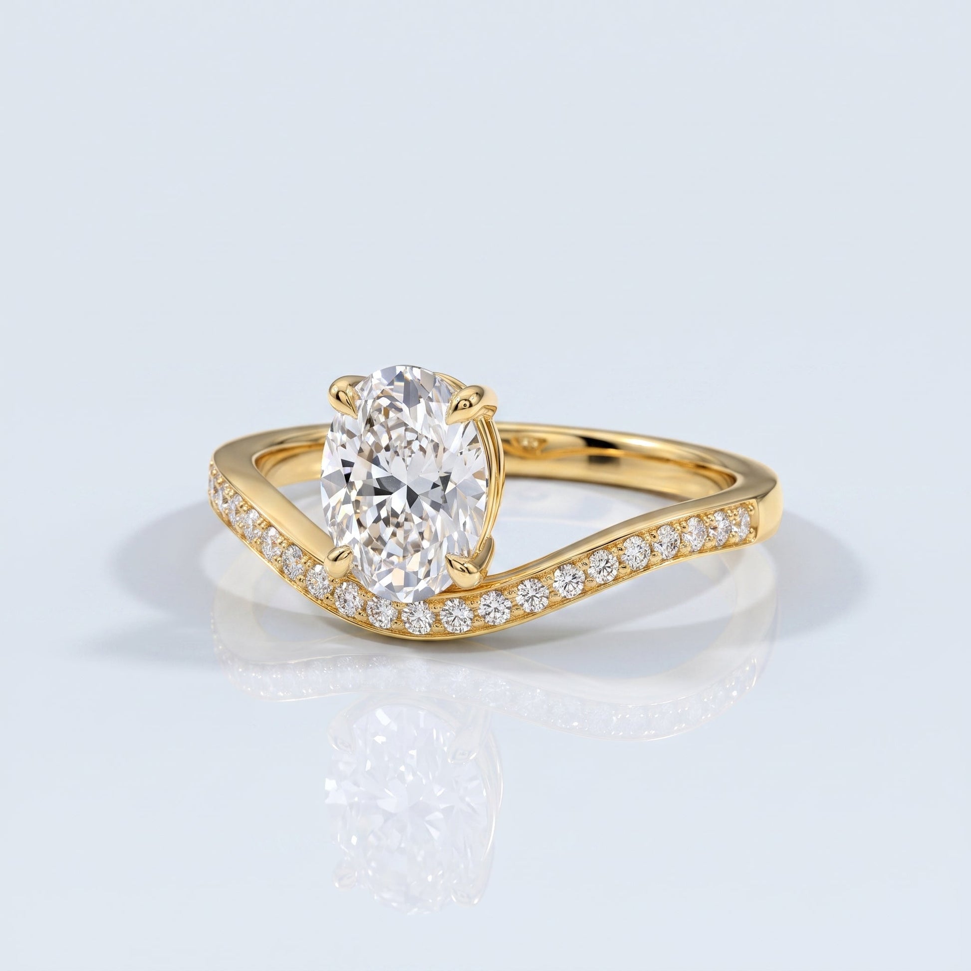 Marquise Swirl Solitaire Engagement Ring – 1 CT Lab Grown Diamond