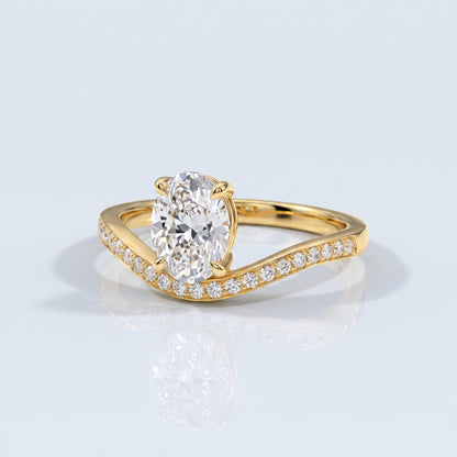 Marquise Swirl Solitaire Engagement Ring – 1 CT Lab Grown Diamond