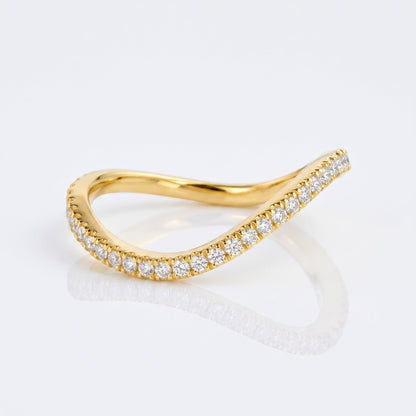 0.2 TCW Round Diamond Half Eternity DEF/VVS Lab Grown Wedding Band